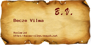 Becze Vilma névjegykártya